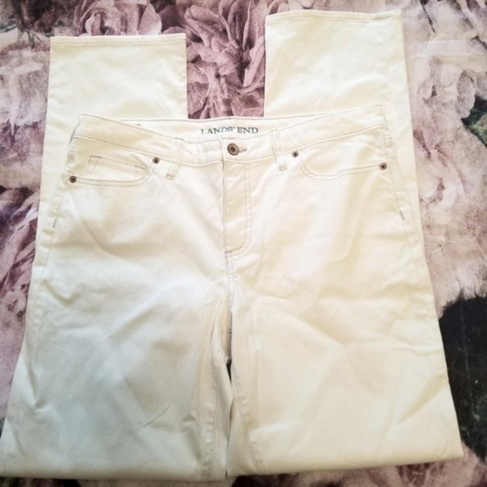 Land's End Straight Leg 12 Jeans White